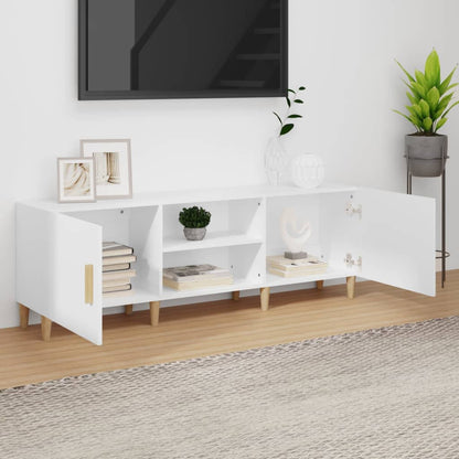 TV-skab Hvid 150x30x50 cm Træ Materiale