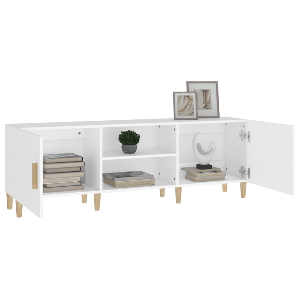 TV-skab Hvid 150x30x50 cm Træ Materiale