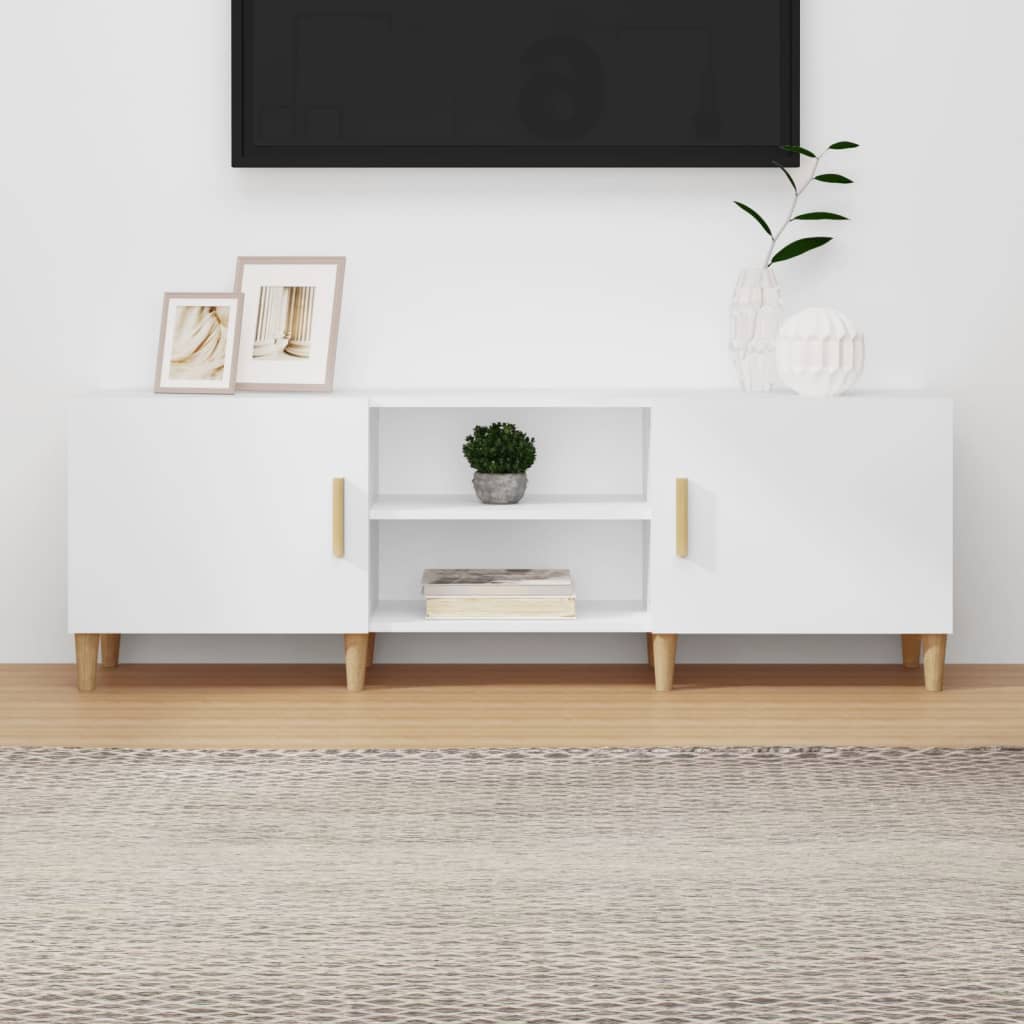 TV-skab Hvid 150x30x50 cm Træ Materiale