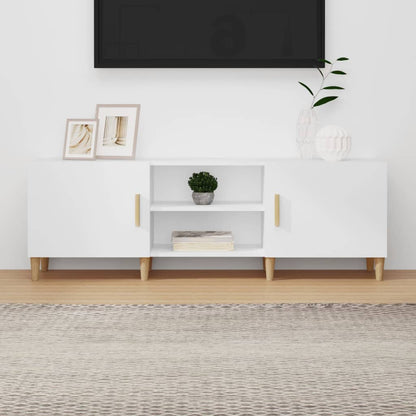 TV-skab Hvid 150x30x50 cm Træ Materiale