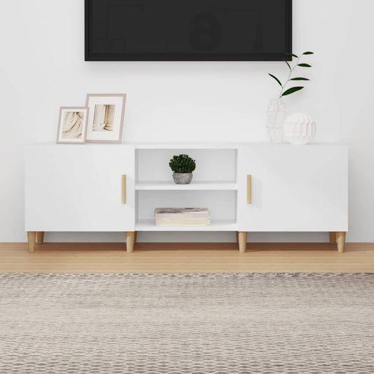TV-skab Hvid 150x30x50 cm Træ Materiale