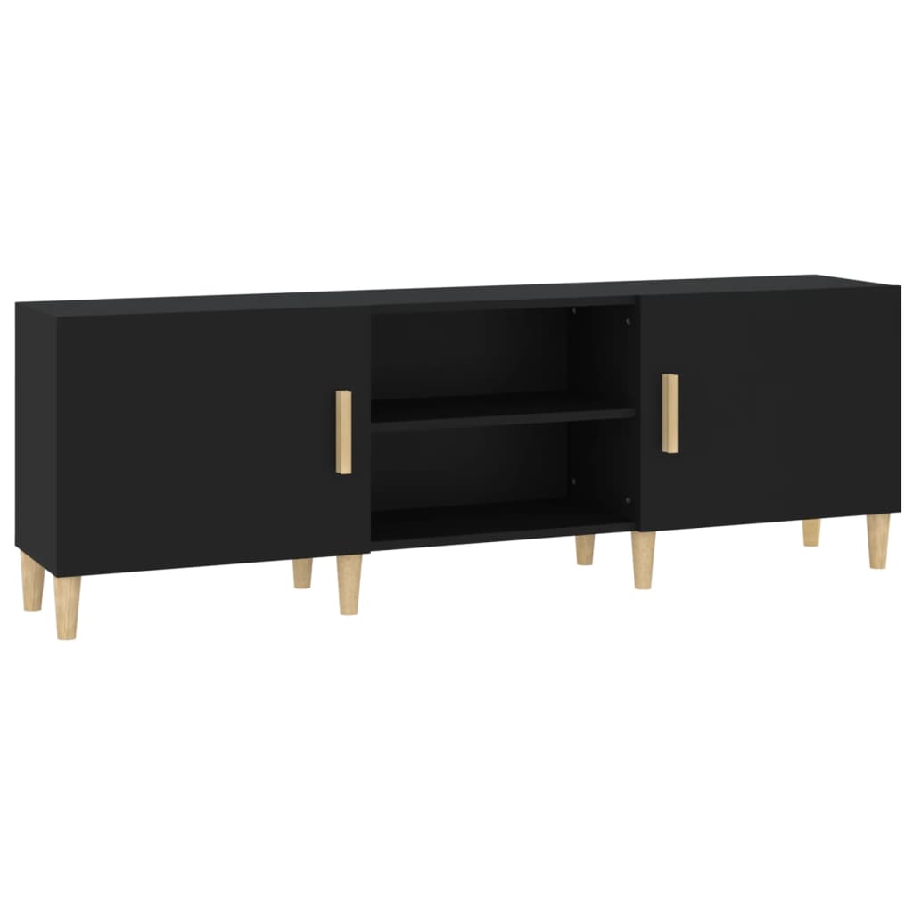 TV-skab Sort 150x30x50 cm Træ Materiale