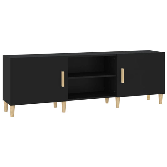 TV-skab Sort 150x30x50 cm Træ Materiale