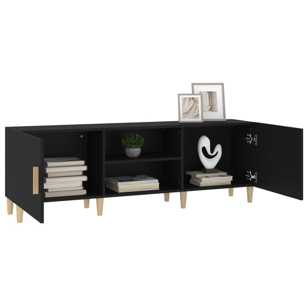 TV-skab Sort 150x30x50 cm Træ Materiale