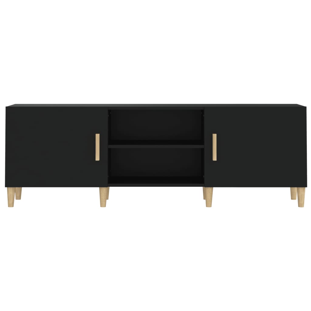 TV-skab Sort 150x30x50 cm Træ Materiale