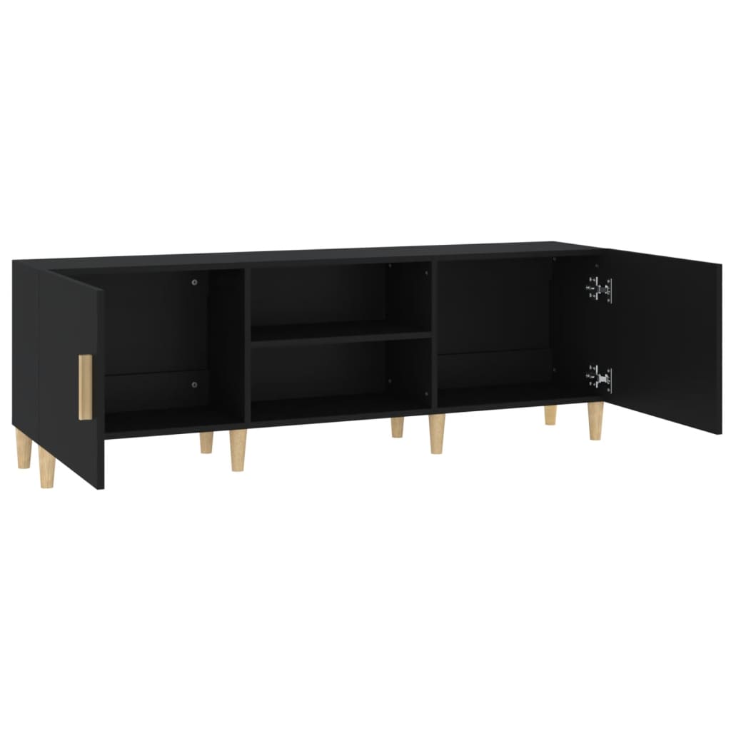 TV-skab Sort 150x30x50 cm Træ Materiale