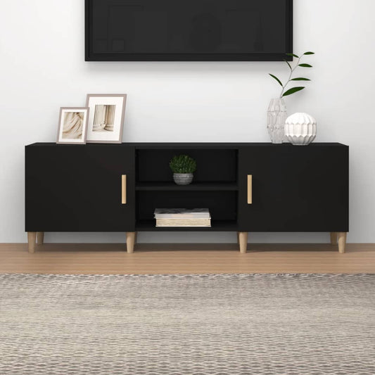 TV-skab Sort 150x30x50 cm Træ Materiale