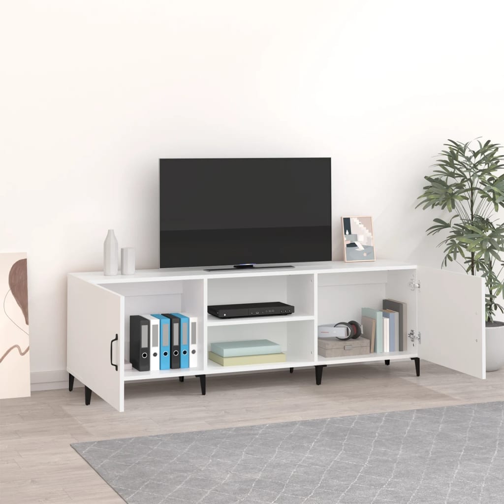 TV-skab Hvid 150x30x50 cm Træ Materiale