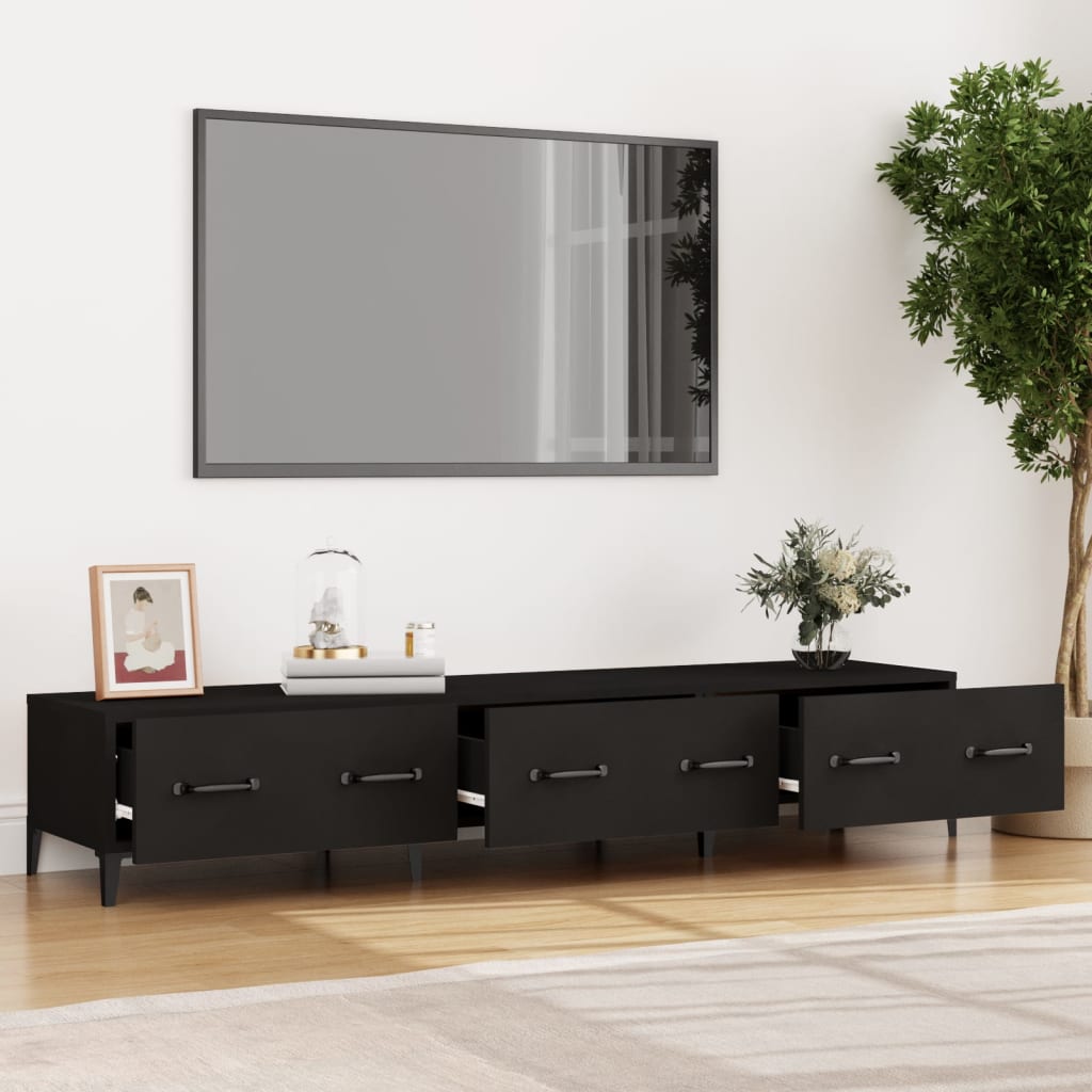 TV-skab Sort 150x34,5x30 cm Træ Materiale