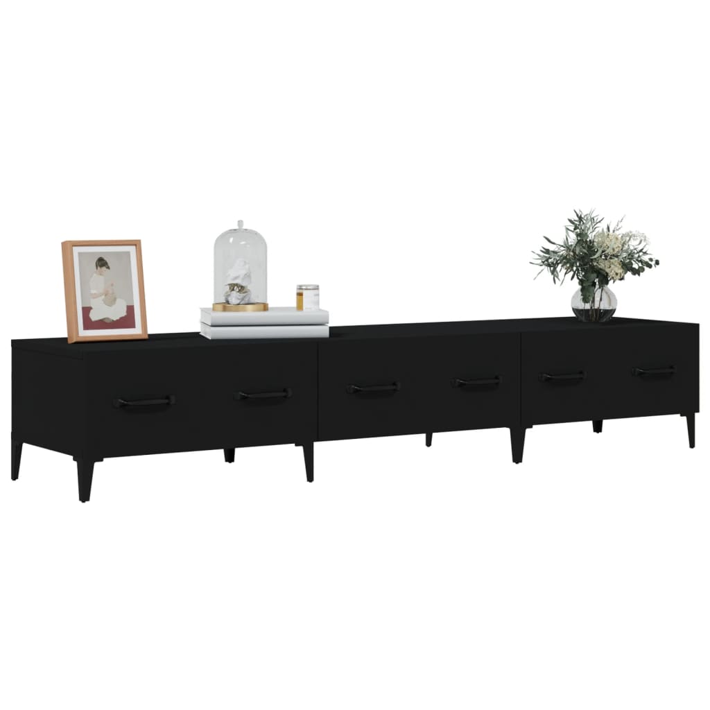 TV-skab Sort 150x34,5x30 cm Træ Materiale