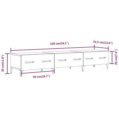 TV-skab Sort 150x34,5x30 cm Træ Materiale