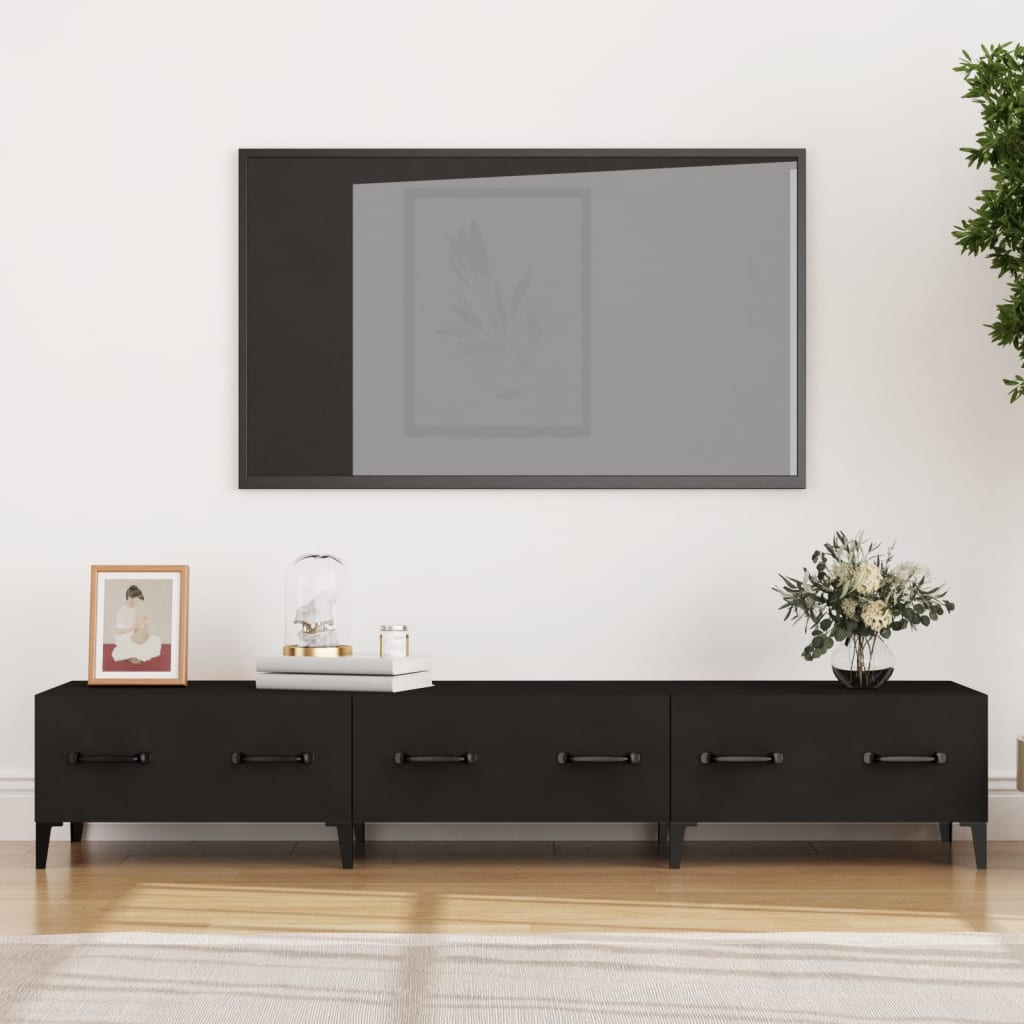 TV-skab Sort 150x34,5x30 cm Træ Materiale