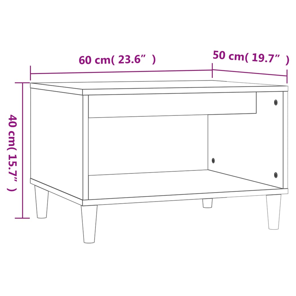 Couchtisch Schwarz 60x50x40 cm Holzwerkstoff