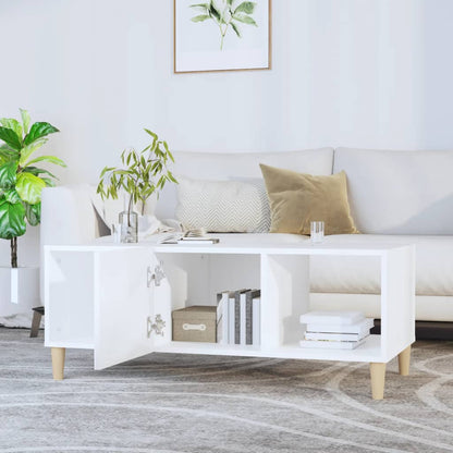 Sofabord Hvid 102x50x40 cm Træ Materiale