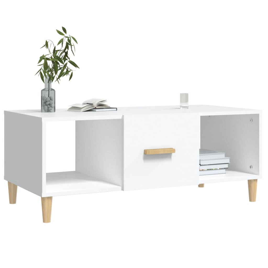 Sofabord Hvid 102x50x40 cm Træ Materiale