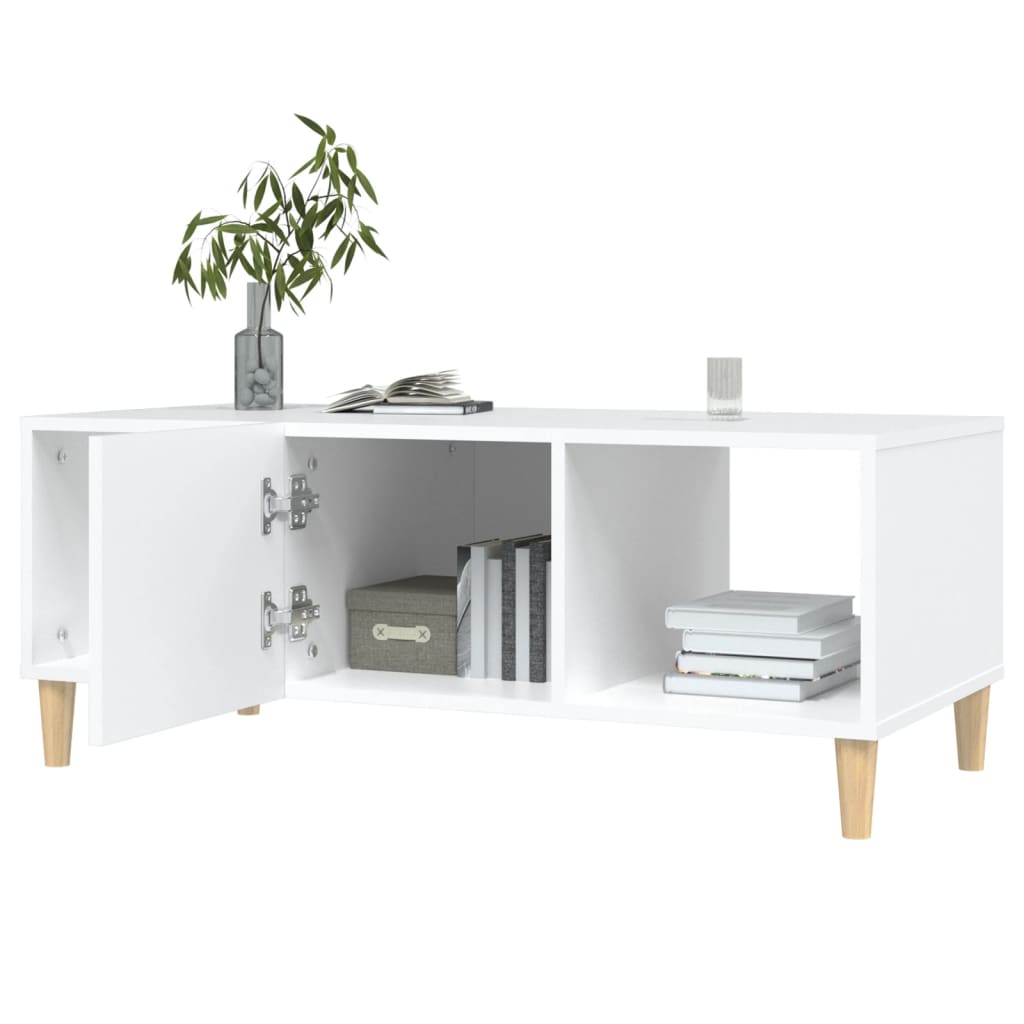 Sofabord Hvid 102x50x40 cm Træ Materiale