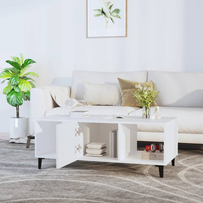 Sofabord Hvid 102x50x40 cm Træ Materiale