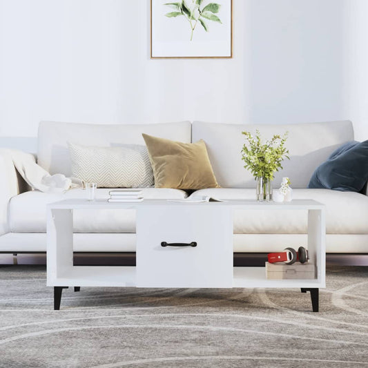 Sofabord Hvid 102x50x40 cm Træ Materiale
