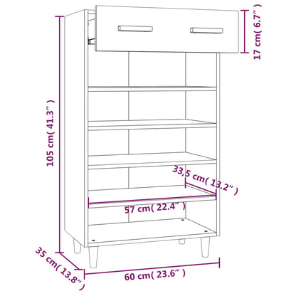 Schuhschrank Weiß 60x35x105 cm Holzwerkstoff