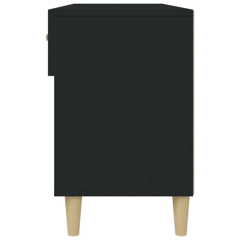 Skoskab Sort 102x35x55 cm Træmateriale