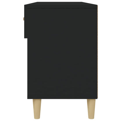 Skoskab Sort 102x35x55 cm Træmateriale