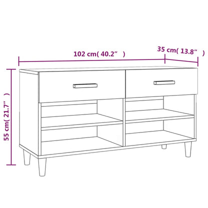 Schuhschrank Sonoma-Eiche 102x35x55 cm Holzwerkstoff