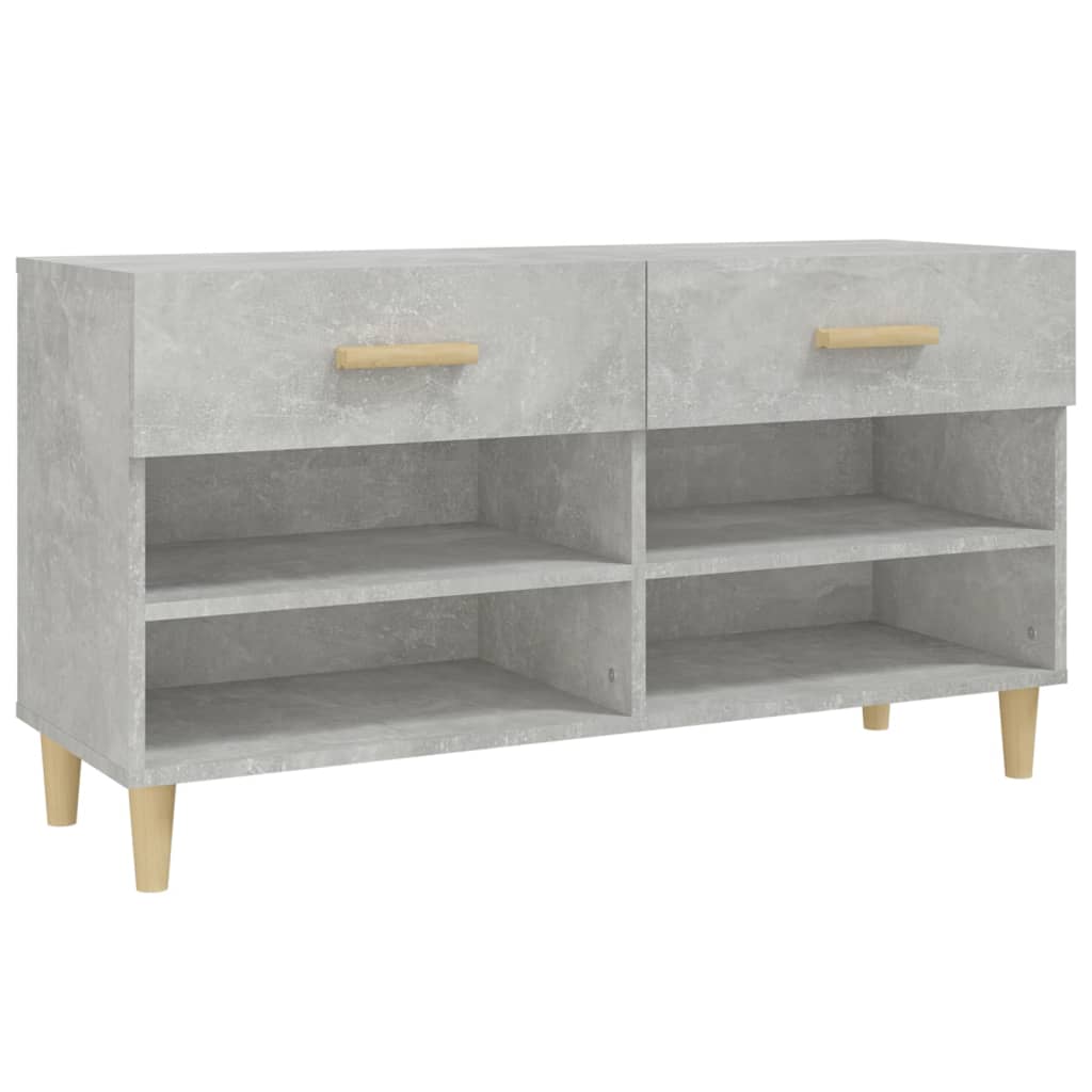 Schuhschrank Betongrau 102x35x55 cm Holzwerkstoff