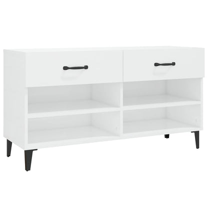 Skoskab højglans hvid 102x35x55 cm træmateriale