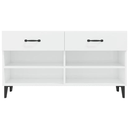 Skoskab højglans hvid 102x35x55 cm træmateriale