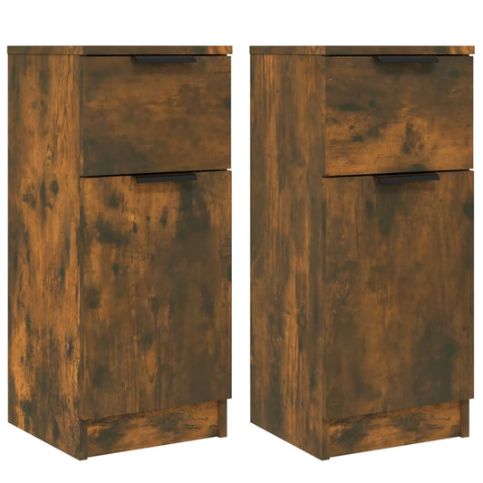 Skænke 2 stk Røget eg 30x30x70 cm træmateriale