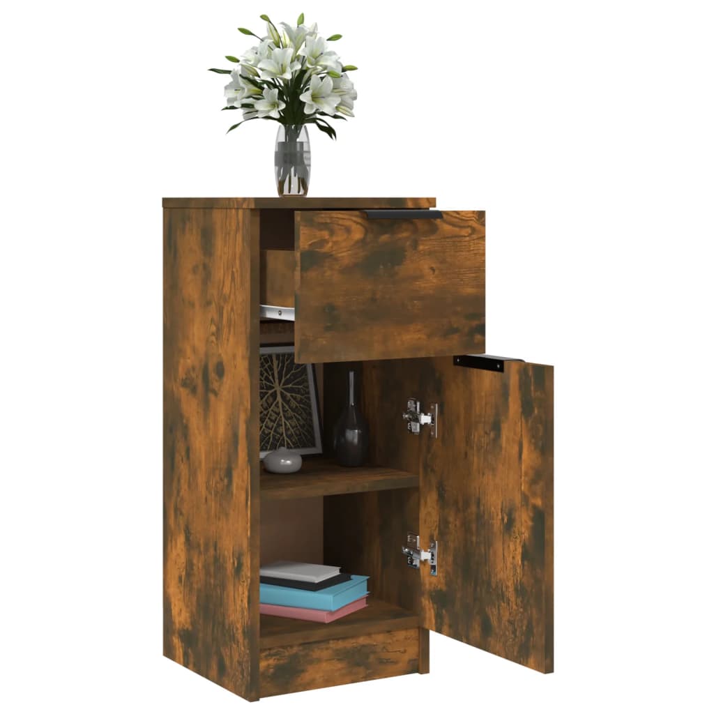 Skænke 2 stk Røget eg 30x30x70 cm træmateriale