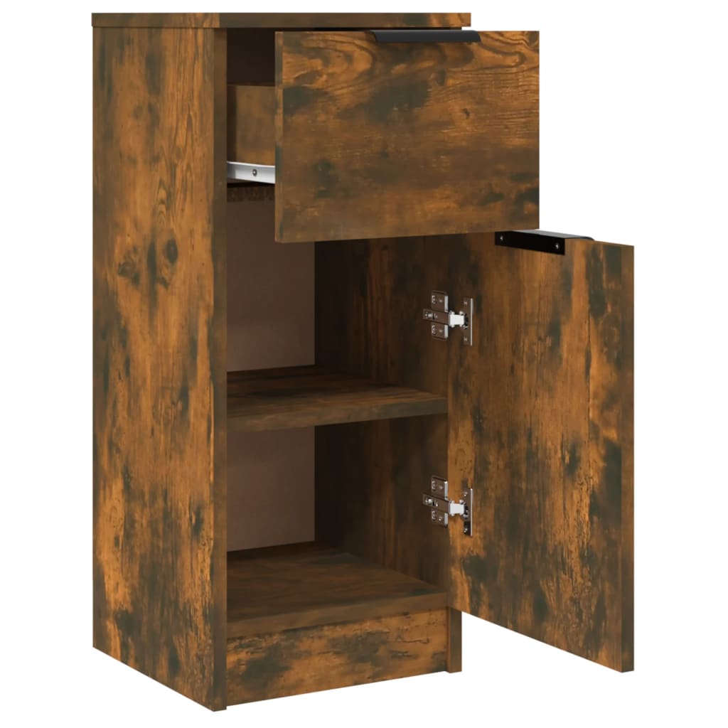 Skænke 2 stk Røget eg 30x30x70 cm træmateriale
