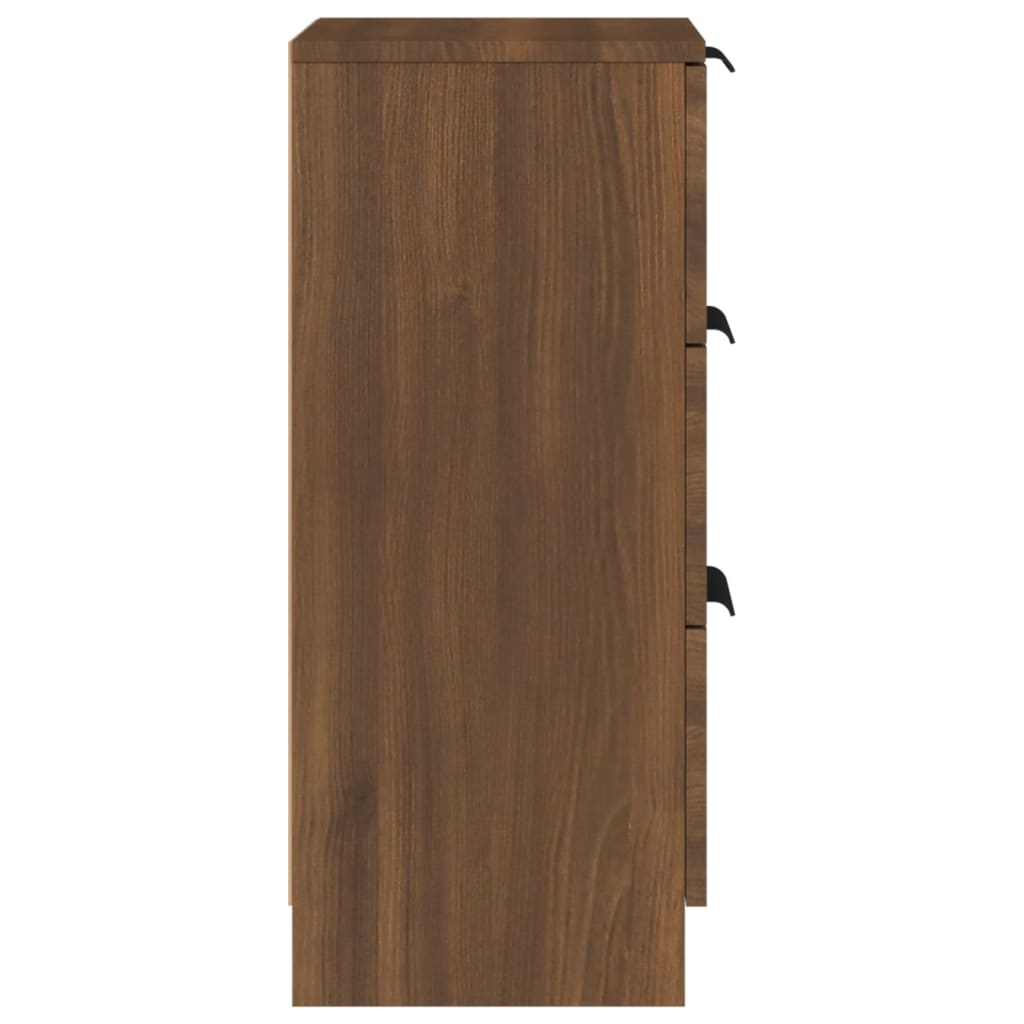 Skænke 2 stk Brun eg look 30x30x70 cm træmateriale