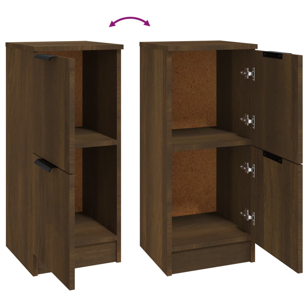 Sideboards 2 Stk. Braun Eichen-Optik 30x30x70 cm Holzwerkstoff