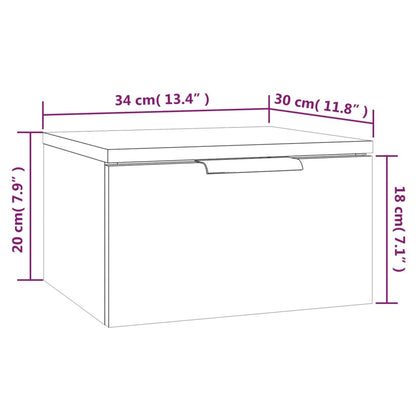 Wand-Nachttisch Grau Sonoma 34x30x20 cm