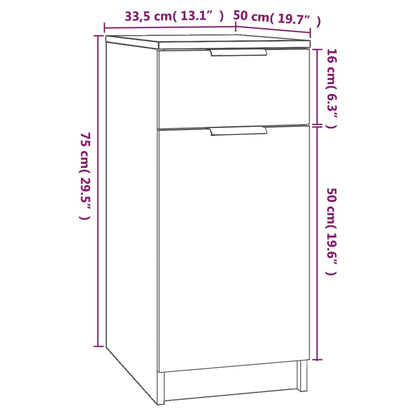 Schreibtischschrank Räuchereiche 33,5x50x75 cm Holzwerkstoff