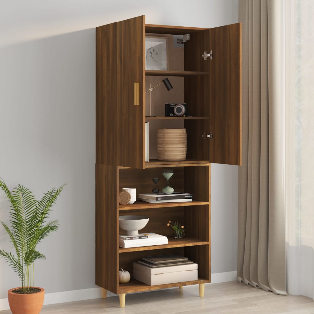 Overskab Brun Eg Look 69,5x34x90 cm
