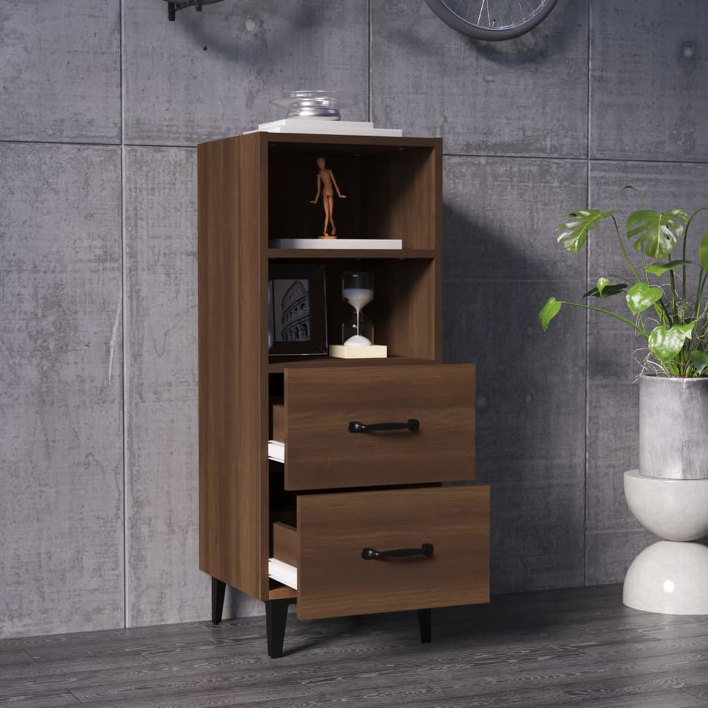 Sideboard Braun Eichen-Optik 34,5x34x90 cm Holzwerkstoff