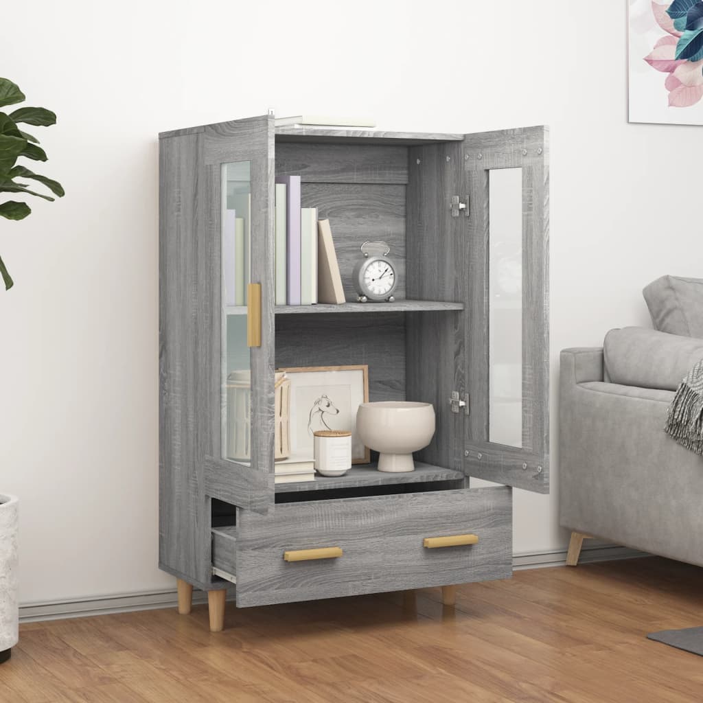 Highboard Grå Sonoma 70x31x115 cm Træmateriale