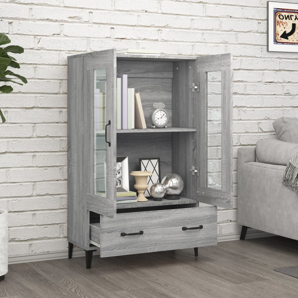 Highboard Grau Sonoma 70x31x115 cm Holzwerkstoff