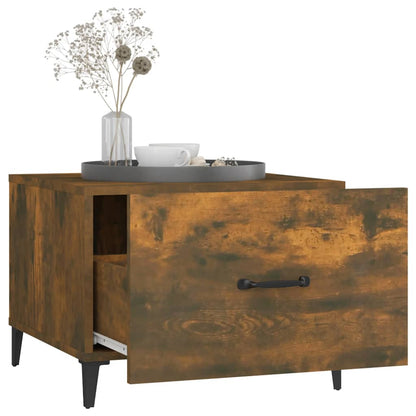 Sofaborde med metalben 2 stk Røget eg 50x50x40 cm