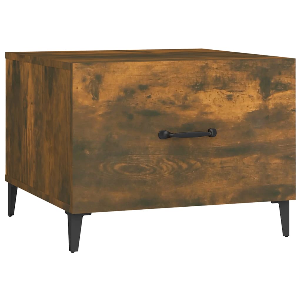 Sofaborde med metalben 2 stk Røget eg 50x50x40 cm