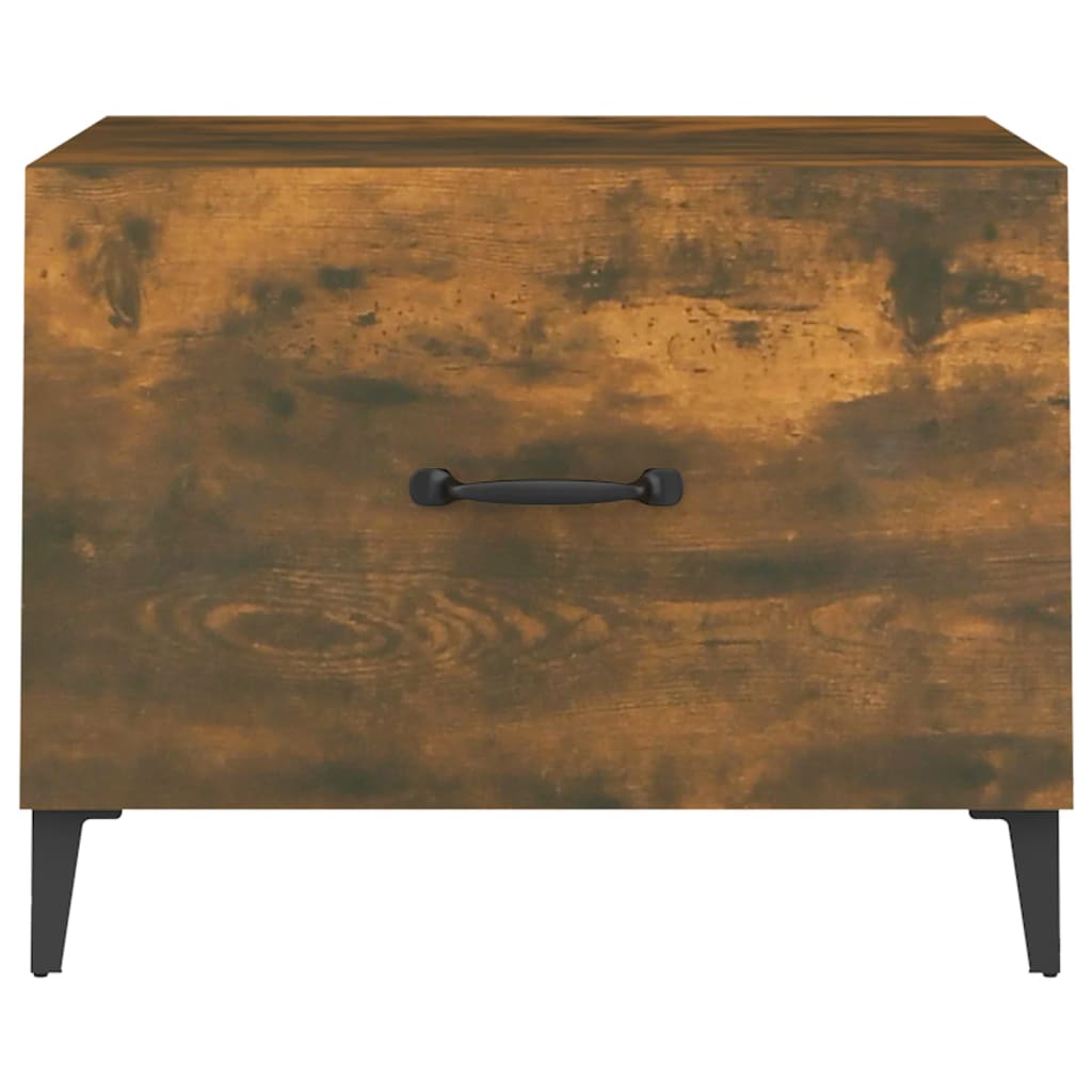 Sofaborde med metalben 2 stk Røget eg 50x50x40 cm