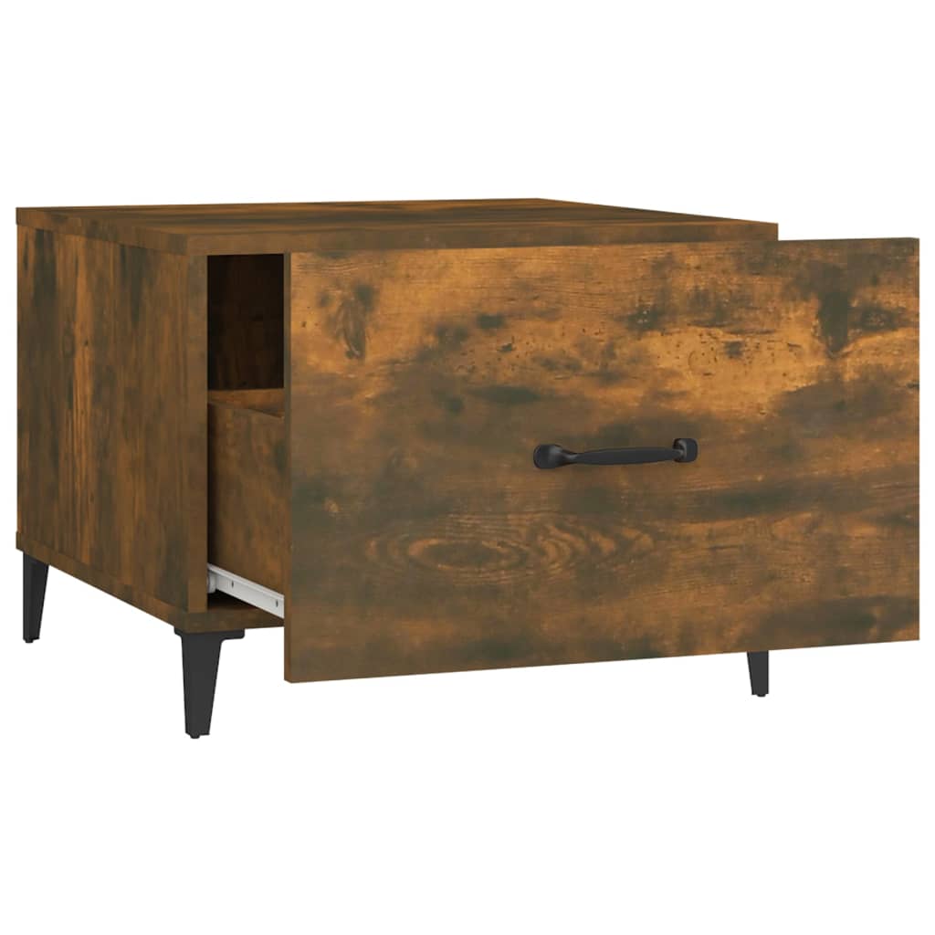 Sofaborde med metalben 2 stk Røget eg 50x50x40 cm