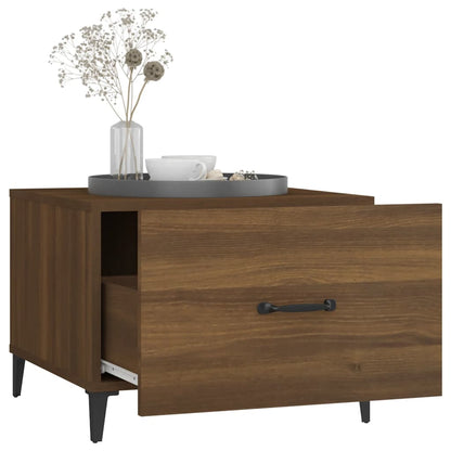 Couchtisch mit Metallbeinen Braun Eichen-Optik 50x50x40 cm