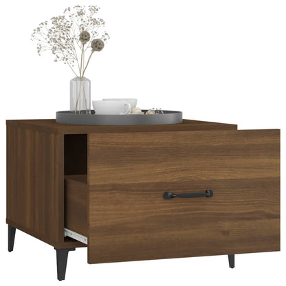 Couchtische Metallbeine 2 Stk. Braun Eichen-Optik 50x50x40 cm