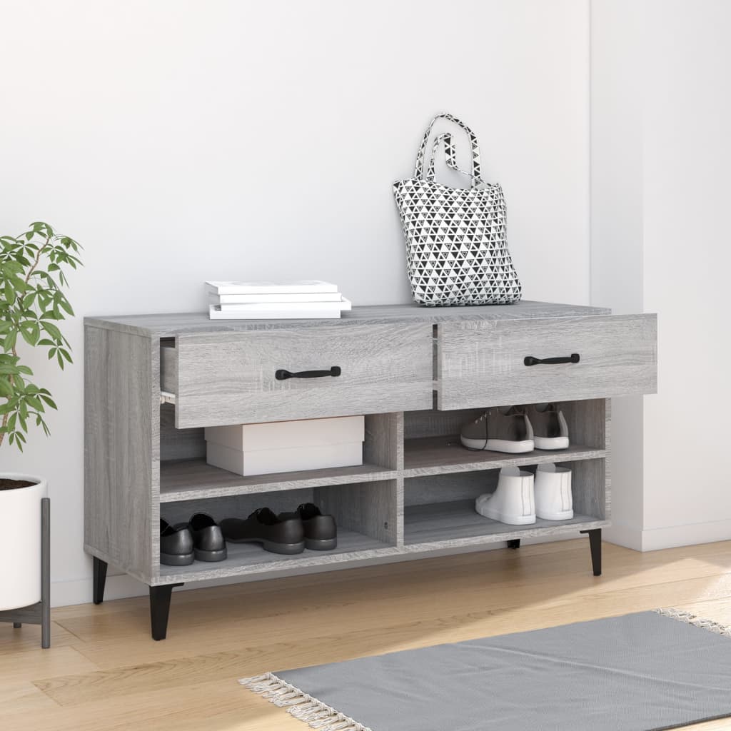 Skoskab Grå Sonoma 102x35x55 cm Træmateriale