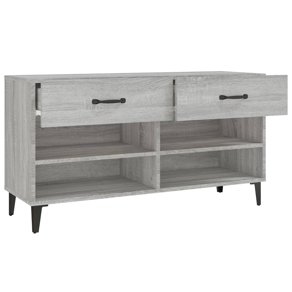 Skoskab Grå Sonoma 102x35x55 cm Træmateriale