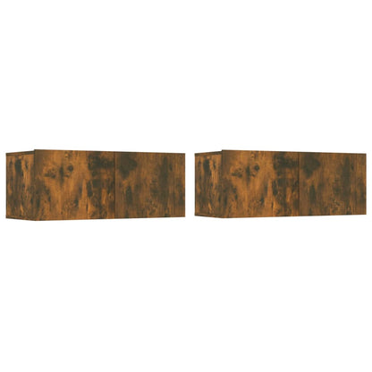 TV-Schränke 2 Stk. Räuchereiche 80x30x30 cm Holzwerkstoff