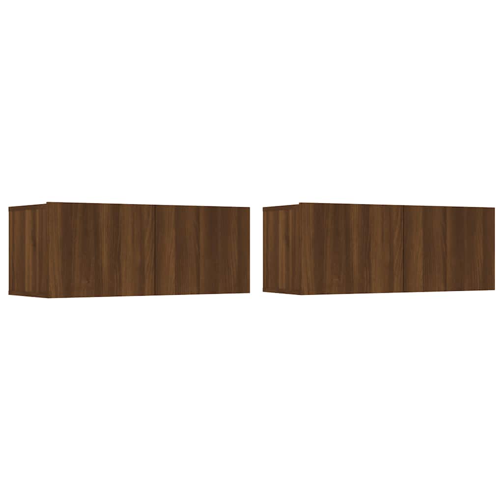 TV-Schränke 2 Stk. Braun Eichen-Optik 80x30x30 cm Holzwerkstoff